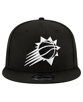 Men's New Era Phoenix Suns Black & White 9FIFTY Snapback Hat