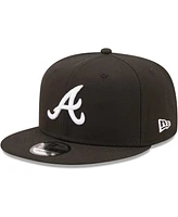 Men's New Era Black Atlanta Braves Team 9FIFTY Snapback Hat