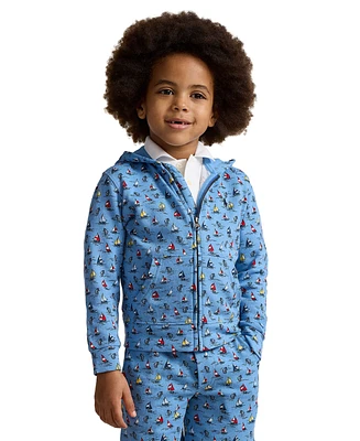 Polo Ralph Lauren Toddler and Little Boys Sailboat-Print Spa Terry Full-Zip Hoodie