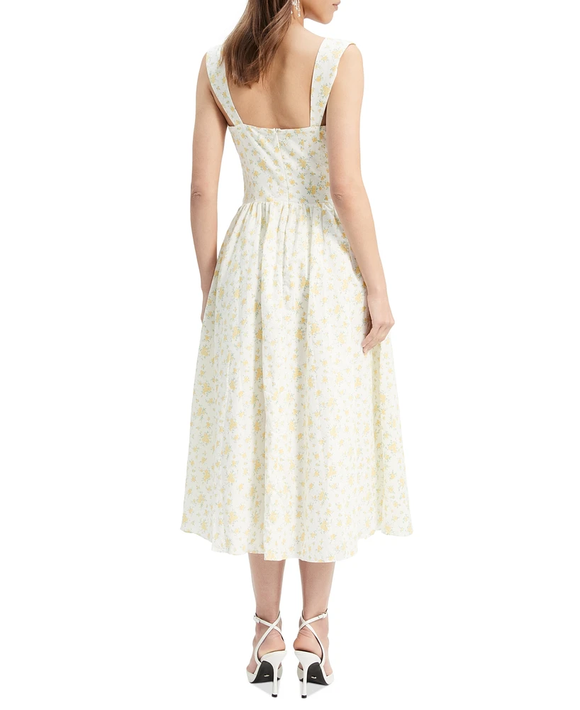 Bardot Women's Malea Floral-Print Lace-Trim A-Line Dress