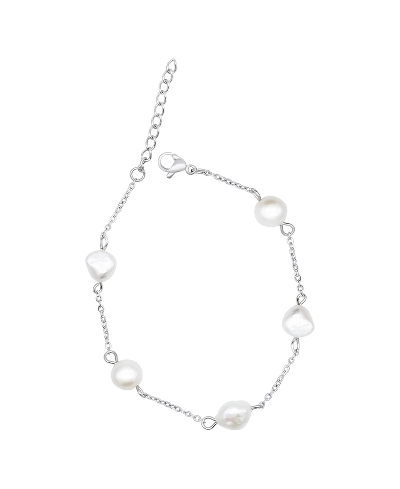 Adornia Tarnish Resistant Adjustable Station Cultured Freshwater Pearl Bracelet