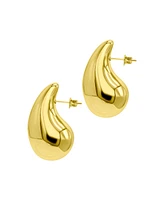 Adornia Tarnish Resistant 14K Gold-Plated Teardrop Sculptural Stud Earrings