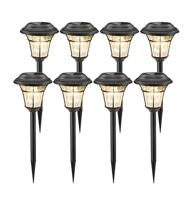 Maggift 8-Pack Waterproof Solar Path Lights for Outdoor Spaces