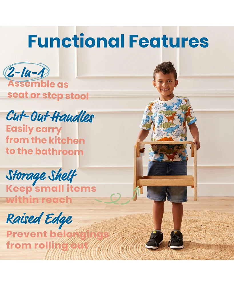 ECR4Kids Kids ECR4 Sit or Step Stool Furniture, Natural