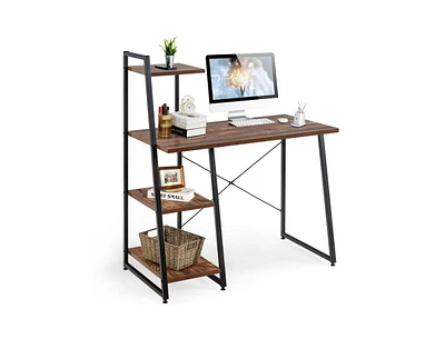 Slickblue Compact Computer Desk Workstation with 4 Tier Shelves for Home and Office
