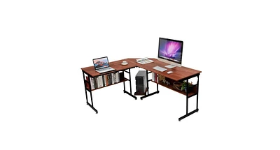 Slickblue L-Shaped Computer Desk Drafting Table