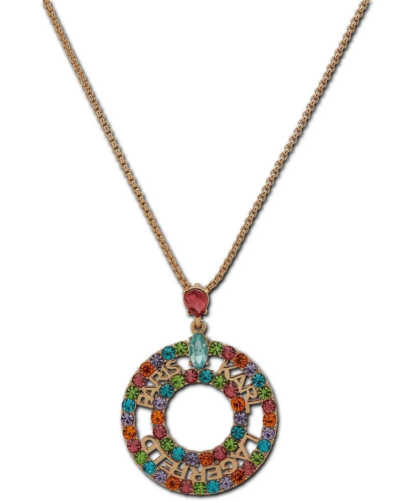 Karl Lagerfeld Paris Gold-Tone Multicolor Stone 36" Adjustable Pendant Necklace