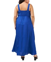 Vince Camuto Women's Challis Square-Neck Smocked-Back Sleeveless Maxi Dress, Xs-3X