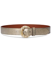 Lauren Ralph Lauren Women's Crescent-Buckle Metallic Wide Belt