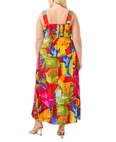 Vince Camuto Plus Tiered Printed Maxi Dress