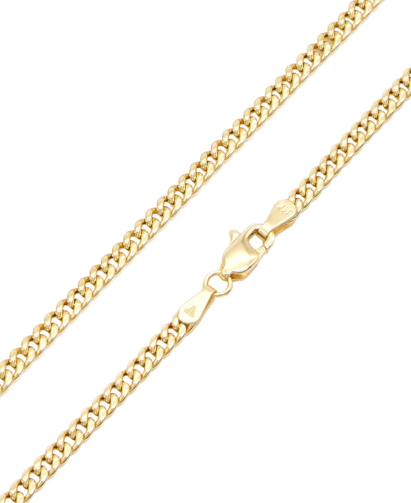 Devata 14K Gold Curb Cuban 3mm Chain Bracelet, 8.5", approx. 2.6grams