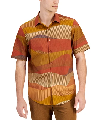 Alfani Men's Terrain Short Sleeve Button Front Shirt, Created for Macy's
