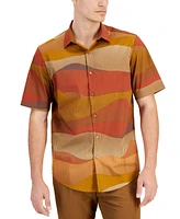 Alfani Men's Terrain Short Sleeve Button Front Shirt, Created for Macy's