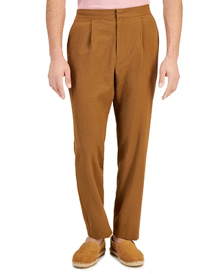 Alfani Men's Classic-Fit Textured Seersucker Suit Pants, Created for Macy's