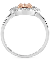 Wonder Fine Jewelry Diamond Minnie Mouse Silhouette Ring (1/6 ct. t.w.) in Sterling Silver & Rose Gold-Plate - Sterling Silver  Rose Gold