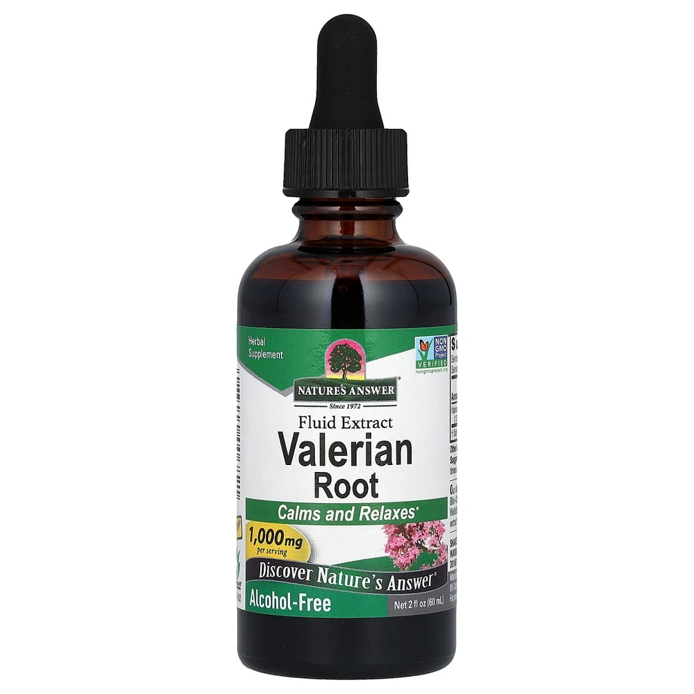 Nature's Answer Valerian Root Fluid Extract Alcohol-Free 1 000 mg - 2 fl oz (60 ml) - Assorted Pre