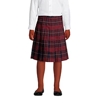 Lands' End Big Girls School Uniform Plaid Pleated Skirt Below the Knee