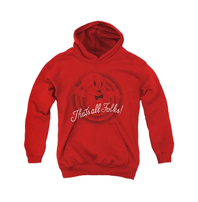 Looney Tunes Youth Thats All Folks Pull Over Hoodie / Hooded Sweatshirt