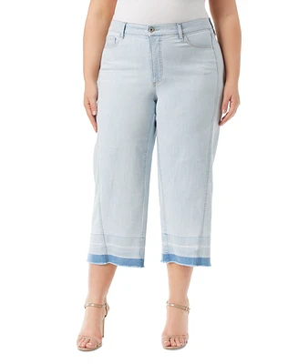Jessica Simpson Trendy Plus Melody Cropped Wide-Leg Jeans
