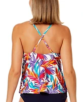 Anne Cole Women's Printed V-Neck Tankini Top