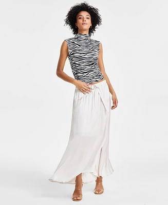 Bar Iii Women's Belted Pull-On Maxi Skirt, Created for Macy's