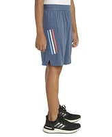 adidas Big Boys Aeroready Elastic-Waistband Graphic 3-Stripe Shorts