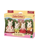 Calico Critters Chocolate Rabbit Family, Set of 4 Collectable Doll Figures