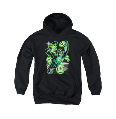 Green Lantern Boys Youth Earth Sector Pull Over Hoodie / Hooded Sweatshirt