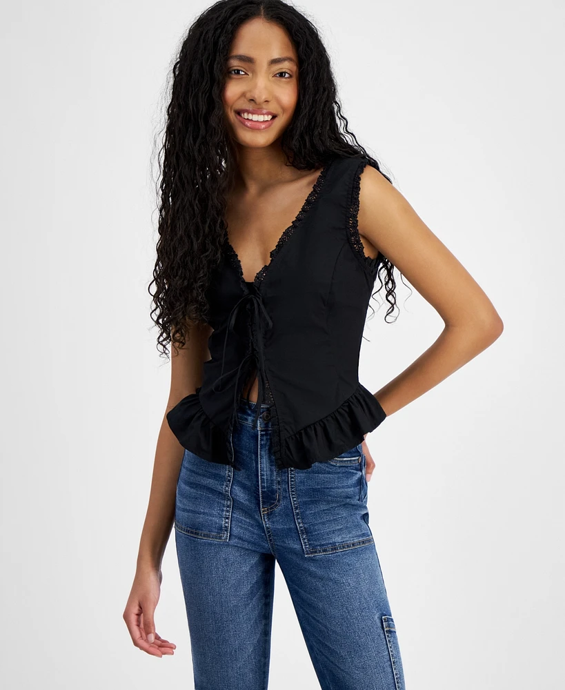 Self Esteem Juniors' Peplum Corset Top