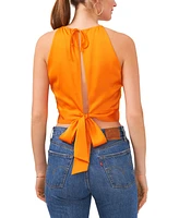 1.state Women's Sleeveless Tie Back Gathered Neck Halter Top