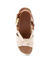 Aerosoles Women's Miki Open Toe Buckle Wedge Sandals