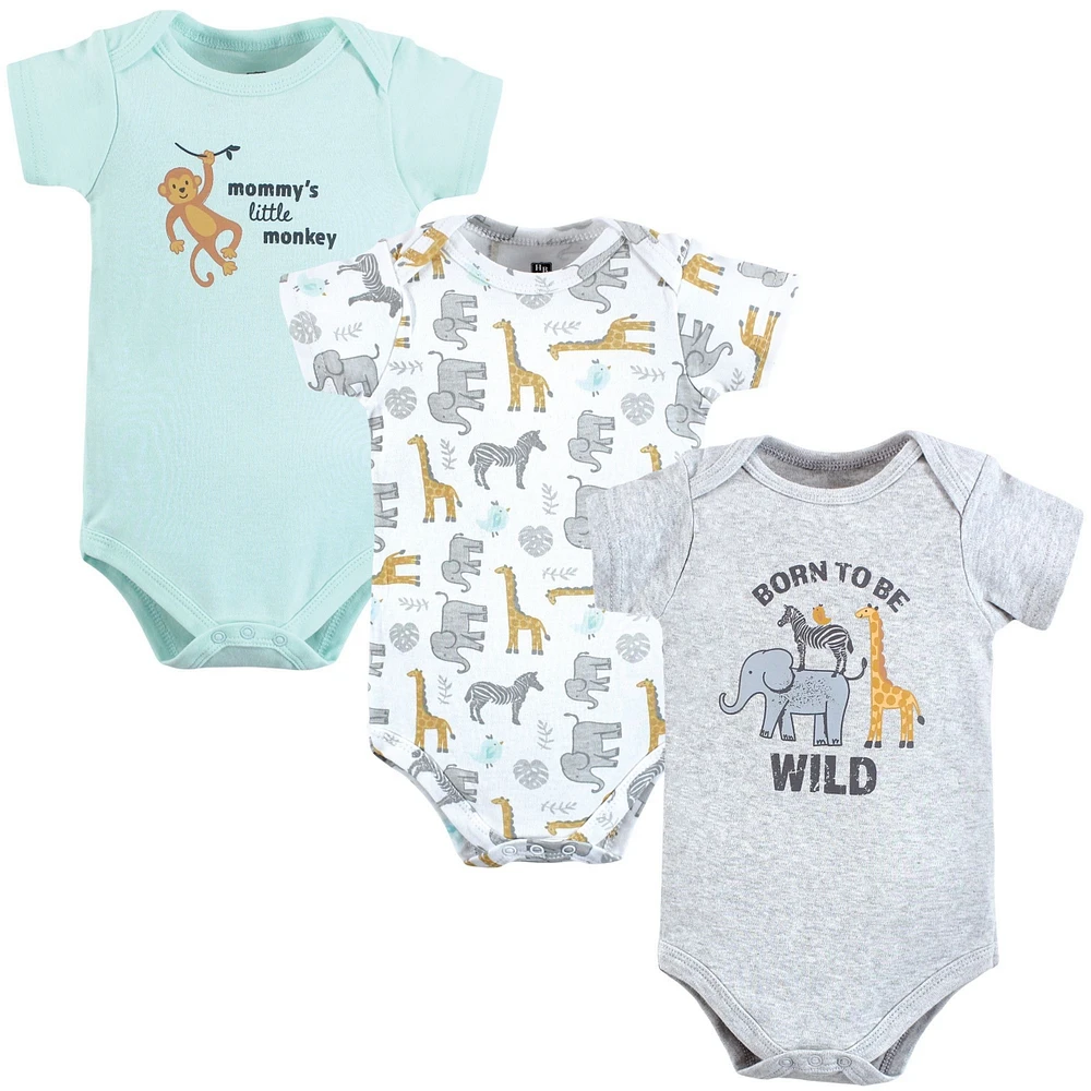 Hudson Baby Boys Cotton Bodysuits, Pumpkin Truck, 3-6 Months