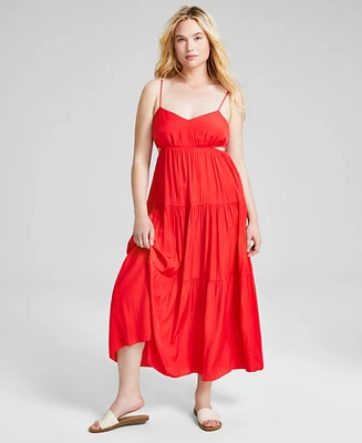 And Now This Women's Side-Cutout Tiered Maxi Dress