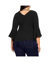 Plus Size Bell Sleeve Top