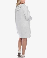 White Mark Plus Hoodie Sweatshirt Dress