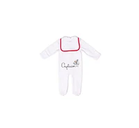 Royal Baby Collection Organic Cotton Gloved Footed Coverall Captain with Hat Gift Box