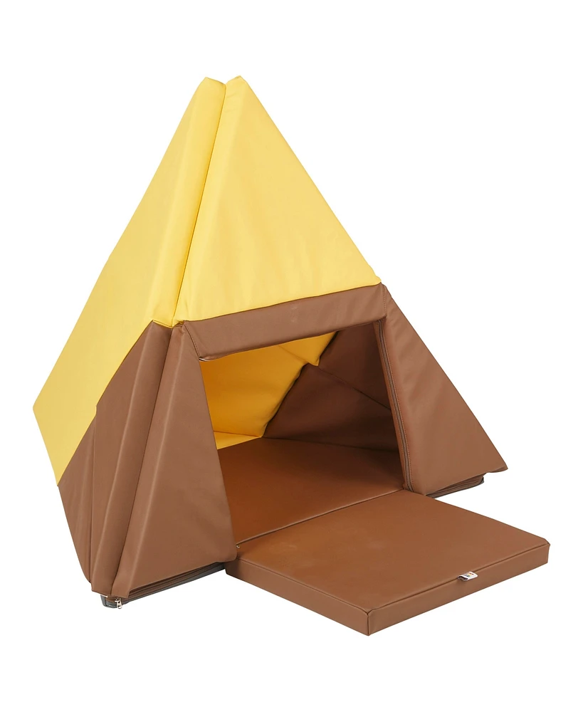 ECR4Kids SoftZone Camp, Canoe and Tumble Too, Chocolate/Yellow