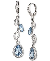 Givenchy Pave & Color Crystal Linear Drop Earrings