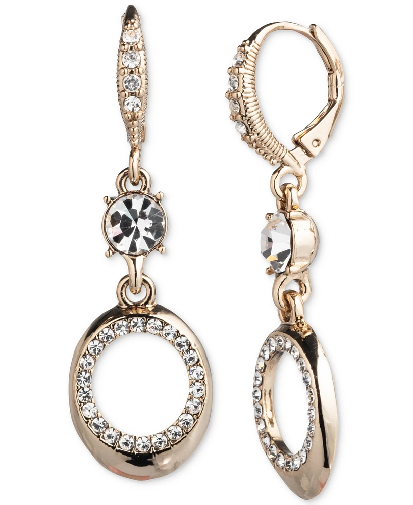 Givenchy Pave & Crystal Double Drop Earrings