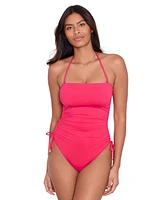 Lauren Ralph Women's Halter-Neck Side-Tie One-Piece Swimsuit