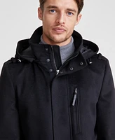 Calvin Klein Men's Regular Fit Black Solid Overcoat