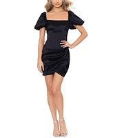 Blondie Nites Women's Club Puff-Sleeve Taffeta Sheath Mini Dress