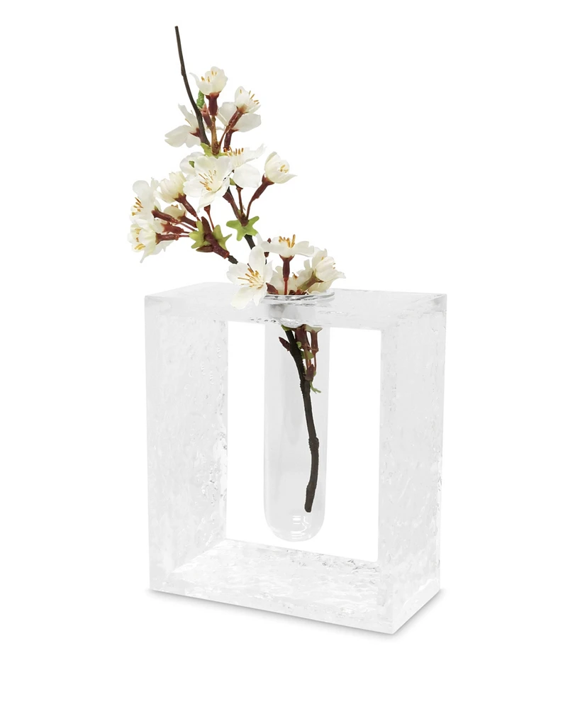 Vivience 6.75"H Tube Inlayed Acrylic Vase