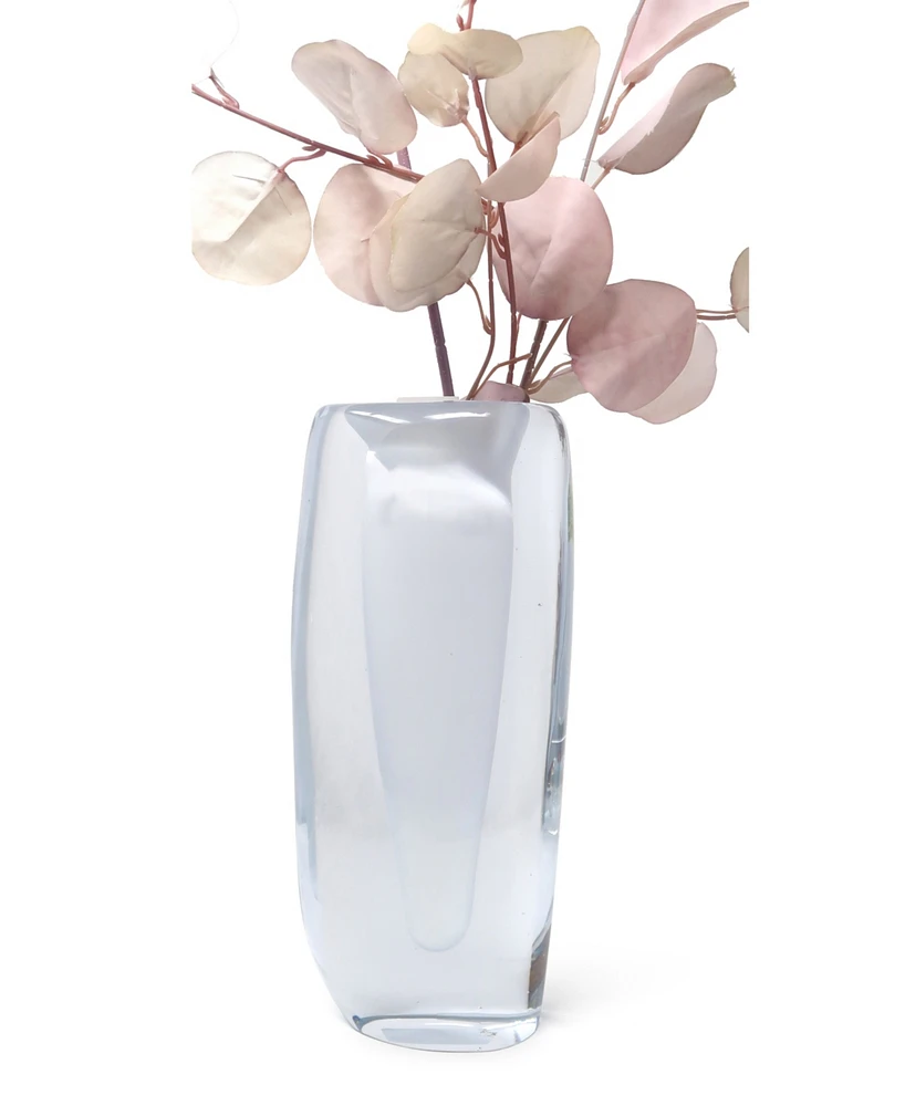 Vivience 11.5"H White Inner Double Wall Glass Vase