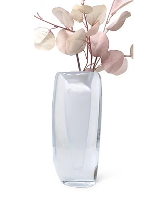 Vivience 11.5"H White Inner Double Wall Glass Vase