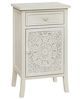 Gallerie Decor Antiqued Carved Side Table