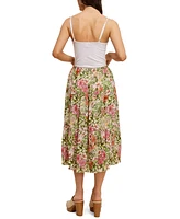 John Paul Richard Printed Tiered Midi Skirt Multi Tropical Print