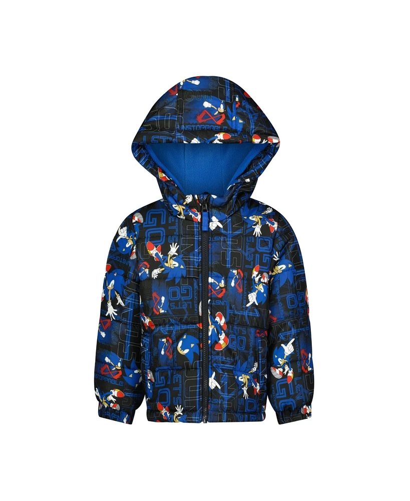 Sega Sonic the Hedgehog Big Boys Printed Puffer Jacket