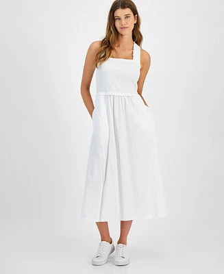 Tommy Hilfiger Women's Square-Neck Cotton A-Line Dress
