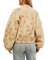 Free People Women's Cotton Rory Rose-Print Bomber